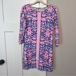 Lilly Pulitzer Pink and Blue Floral Shift Dress